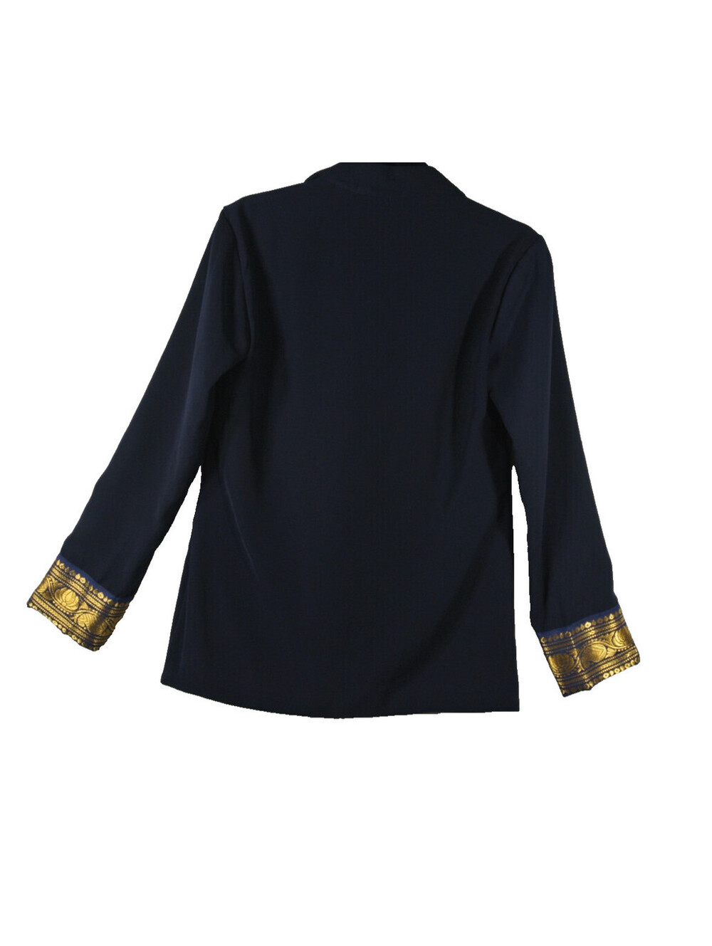 NEW, HoliCHIC Mila Metallic Contrast Cuff Blazer in Navy Sz S #SJ2665 - Picture 5 of 7